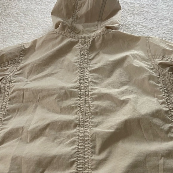 GAP Utility Jacket Light Tan Hood Long Sleeve With Buttons Pockets Size XS - Picture 10 of 12